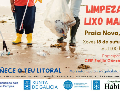 Limpeza de lixo mariño en Sada co CEIP Emilio González López